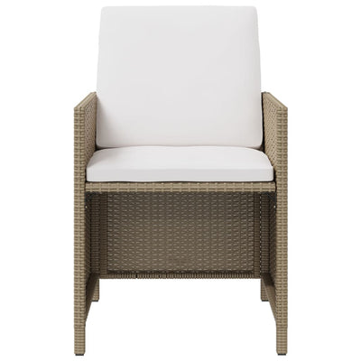 Puutarhatuolit tyynyillä 4 kpl polyrottinki beige