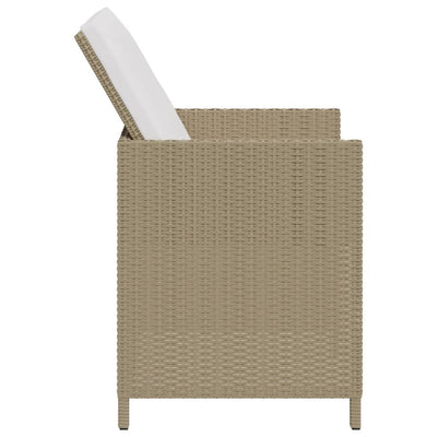 Puutarhatuolit tyynyillä 4 kpl polyrottinki beige