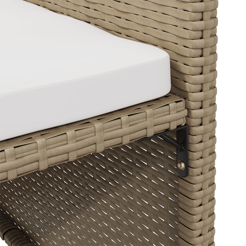 Beige ulkoruokatuolit tyynyillä Rizeanu 4 kpl (polyrottinki)
