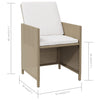 Ulkoruokatuolit tyynyillä 4 kpl beige polyrottinki