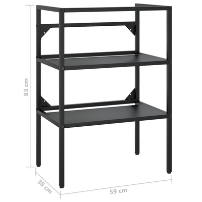 Kylpyhuoneen pesualtaan kehys musta 59x38x83 cm rauta