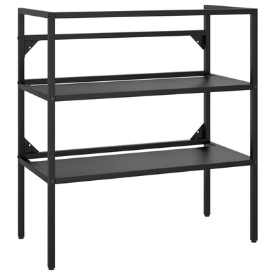 Kylpyhuoneen pesualtaan kehys musta 79x38x83 cm rauta