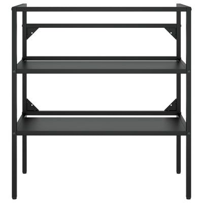 Kylpyhuoneen pesualtaan kehys musta 79x38x83 cm rauta
