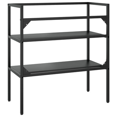 Kylpyhuoneen pesualtaan kehys musta 79x38x83 cm rauta