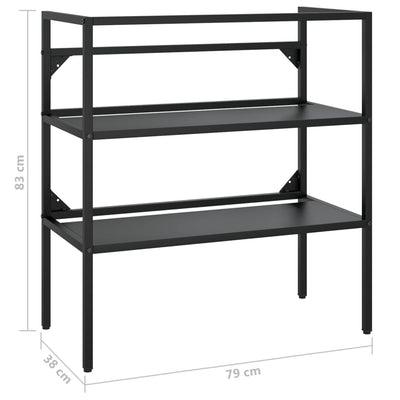 Kylpyhuoneen pesualtaan kehys musta 79x38x83 cm rauta