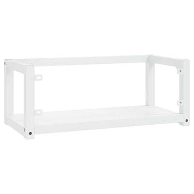 Seinäkiinnitettävä pesualtaan kehys valkoinen 79x38x31 cm rauta