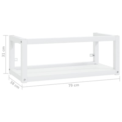 Seinäkiinnitettävä pesualtaan kehys valkoinen 79x38x31 cm rauta