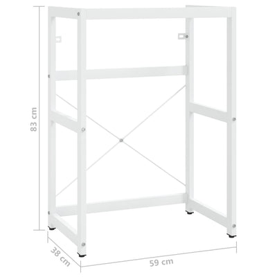Kylpyhuoneen pesualtaan kehys valkoinen 59x38x83 cm rauta