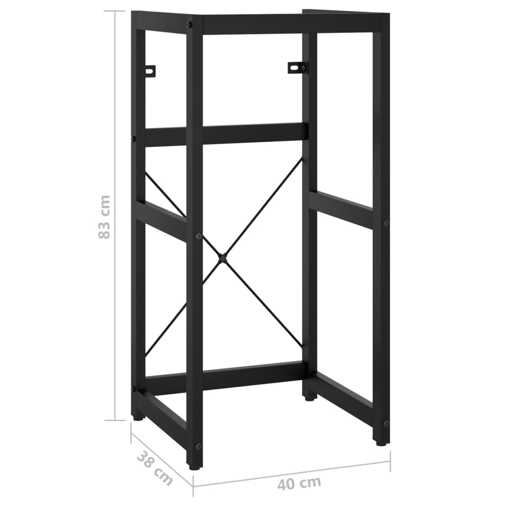 Musta kylpyhuoneen pesualtaan kehys Marcus 40x38x83cm (rauta)