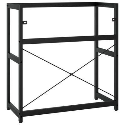 Kylpyhuoneen pesualtaan kehys musta 79x38x83 cm rauta