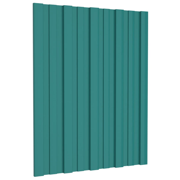 Kattopaneeli 36 kpl Vihreä 60 x 45 cm Galvanoitu teräs