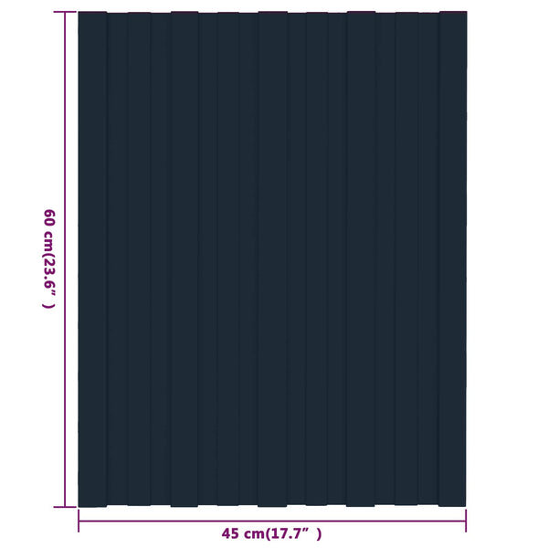 Kattopaneeli 12 kpl Antrasiitti 60 x 45 cm Galvanoitu teräs