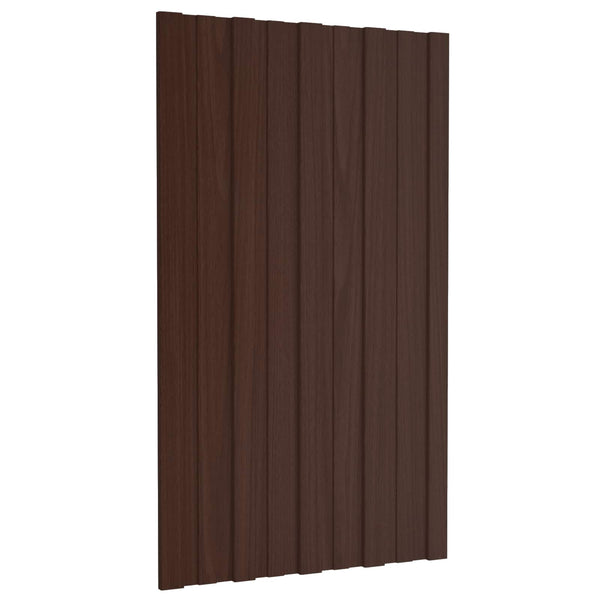 Kattopaneeli 12 kpl Ruskea 80 x 45 cm Galvanoitu teräs