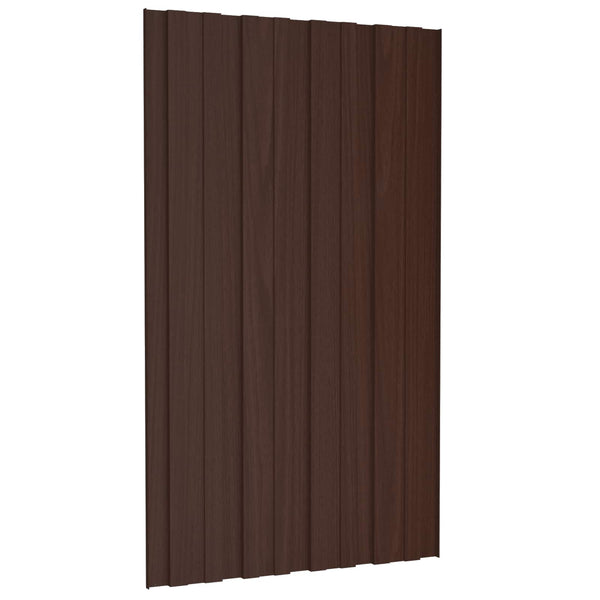 Kattopaneeli 12 kpl Ruskea 80 x 45 cm Galvanoitu teräs