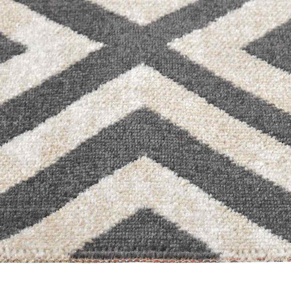 Ulkomatto litteä kudos 80x150 cm vaalea musta ja vaalean beige