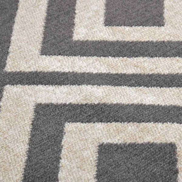 Ulkomatto litteä kudos 100x200 cm vaalea musta ja vaalea beige