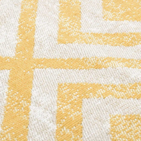 Ulkomatto litteä kudos 80x250 cm keltainen ja beige