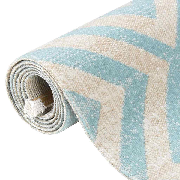 Ulkomatto litteä kudos 115x170 cm vihreä ja beige