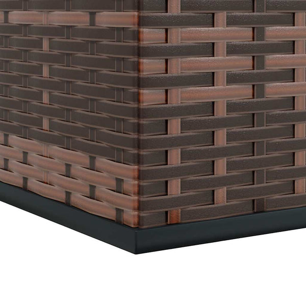 Ruskea puutarhan säilytyslaatikko Craciunes 100x49x103,5cm (pe-rottinki)