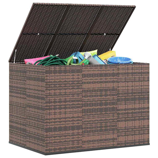 Puutarhan säilytyslaatikko PE-rottinki 145x100x103 cm ruskea
