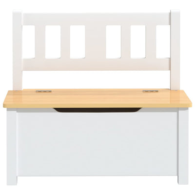 Lasten säilytyspenkki valkoinen ja beige 60x30x55 cm MDF