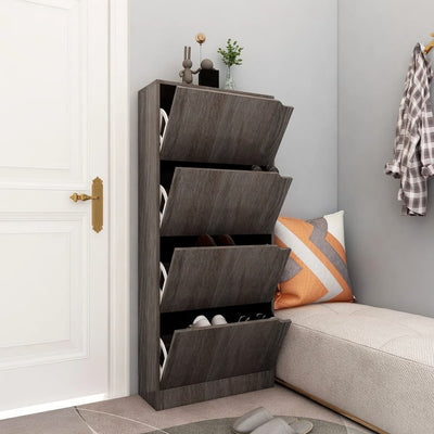 Kenkäkaappi 4 ovella Sonoma-tammi 59x24x136 cm tekninen puu