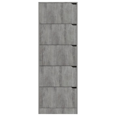 Kenkäkaappi 5 ovella betoni 59x24x167 cm lastulevy