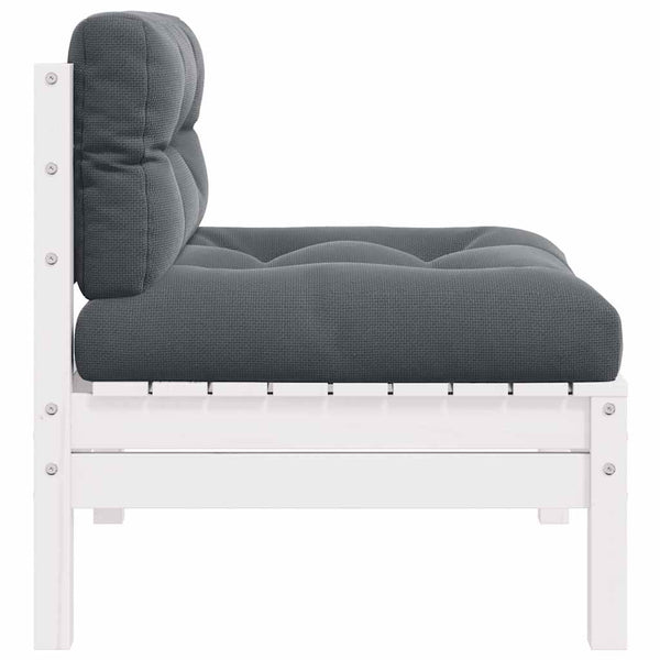 Valkoinen puutarhasohvan keskiosa tyynyillä Abood (mänty)