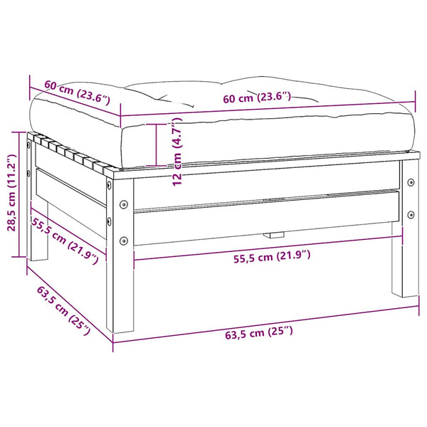 Valkoinen puutarhasohva Abood (2-istuttava, tyynyt mänty)