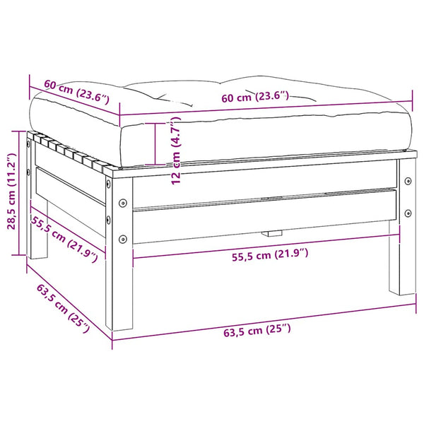 Harmaat puutarhasohva Abood (2-istuttava, tyynyt mänty)