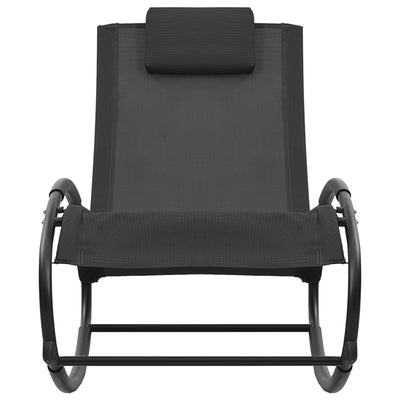 Musta aurinkotuoli tyynyllä Puf (teräs ja textilene)