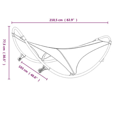 Harmaa keinuva aurinkotuoli pyörillä Arcturus (teräs ja textilene)