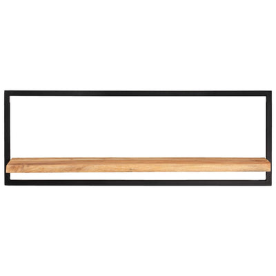 Seinähyllyt 2 kpl 100x24x35 cm täysi akasiapuu ja teräs