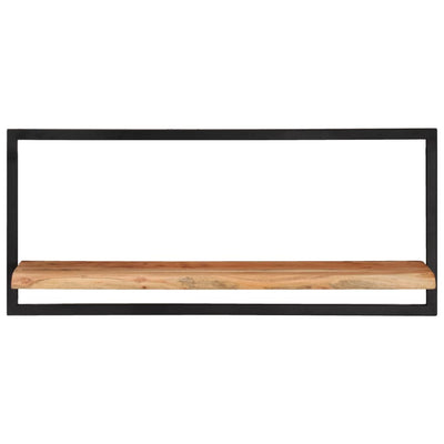 Seinähyllyt 2 kpl 80x25x35 cm täysi akasiapuu ja teräs