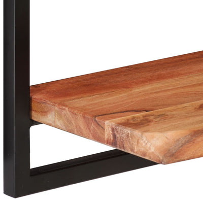 Seinähyllyt 2 kpl 80x25x35 cm täysi akasiapuu ja teräs