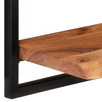 Seinähyllyt 2 kpl 60x25x35 cm täysi akasiapuu ja teräs