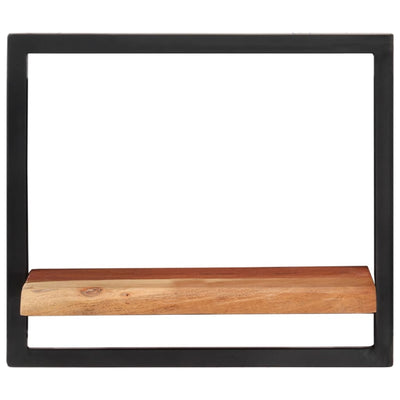 Seinähyllyt 2 kpl 40x24x35 cm täysi akasiapuu ja teräs