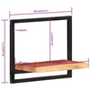 Seinähyllyt 2 kpl 40x24x35 cm täysi akasiapuu ja teräs