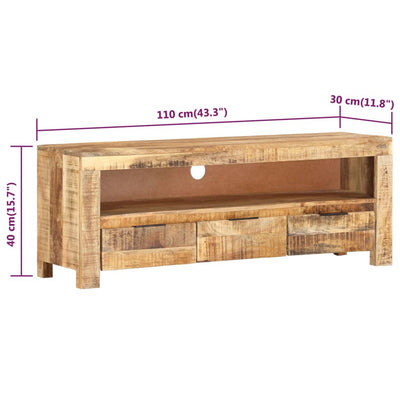 TV-taso 110x30x40 cm karkea mangopuu