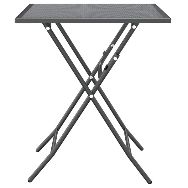 Puutarhapöytä 60x60x72 cm laajennettu metalliverkko antrasiitti