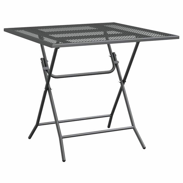 Puutarhapöytä 80x80x72 cm laajennettu metalliverkko antrasiitti