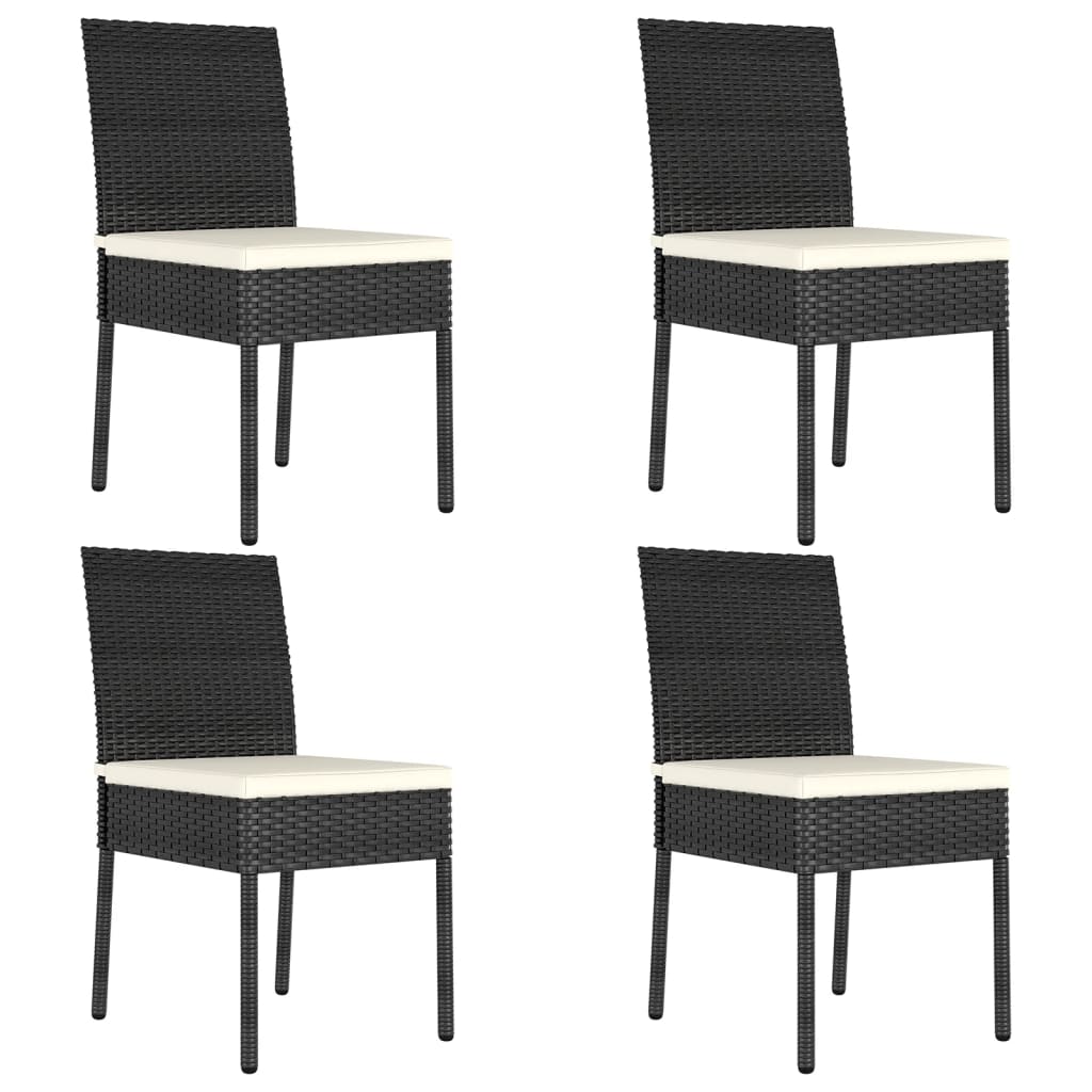 Musta puutarhan ruokatuolit Lideriu (4 kpl polyrottinki)