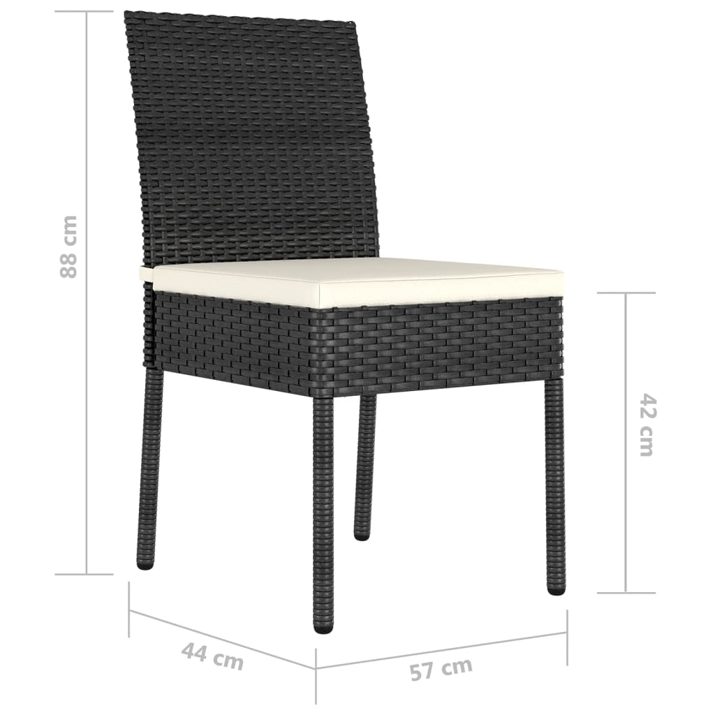 Musta puutarhan ruokatuolit Lideriu (4 kpl polyrottinki)