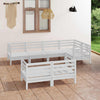 7-osainen Puutarhasohvasarja valkoinen täysi mänty