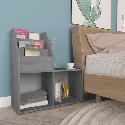 Lasten lehtiteline betoninharmaa 71x30x78,5 cm tekninen puu