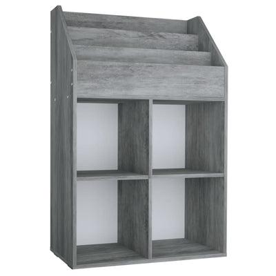 Lasten lehtiteline betoninharmaa 71x30x114 cm tekninen puu