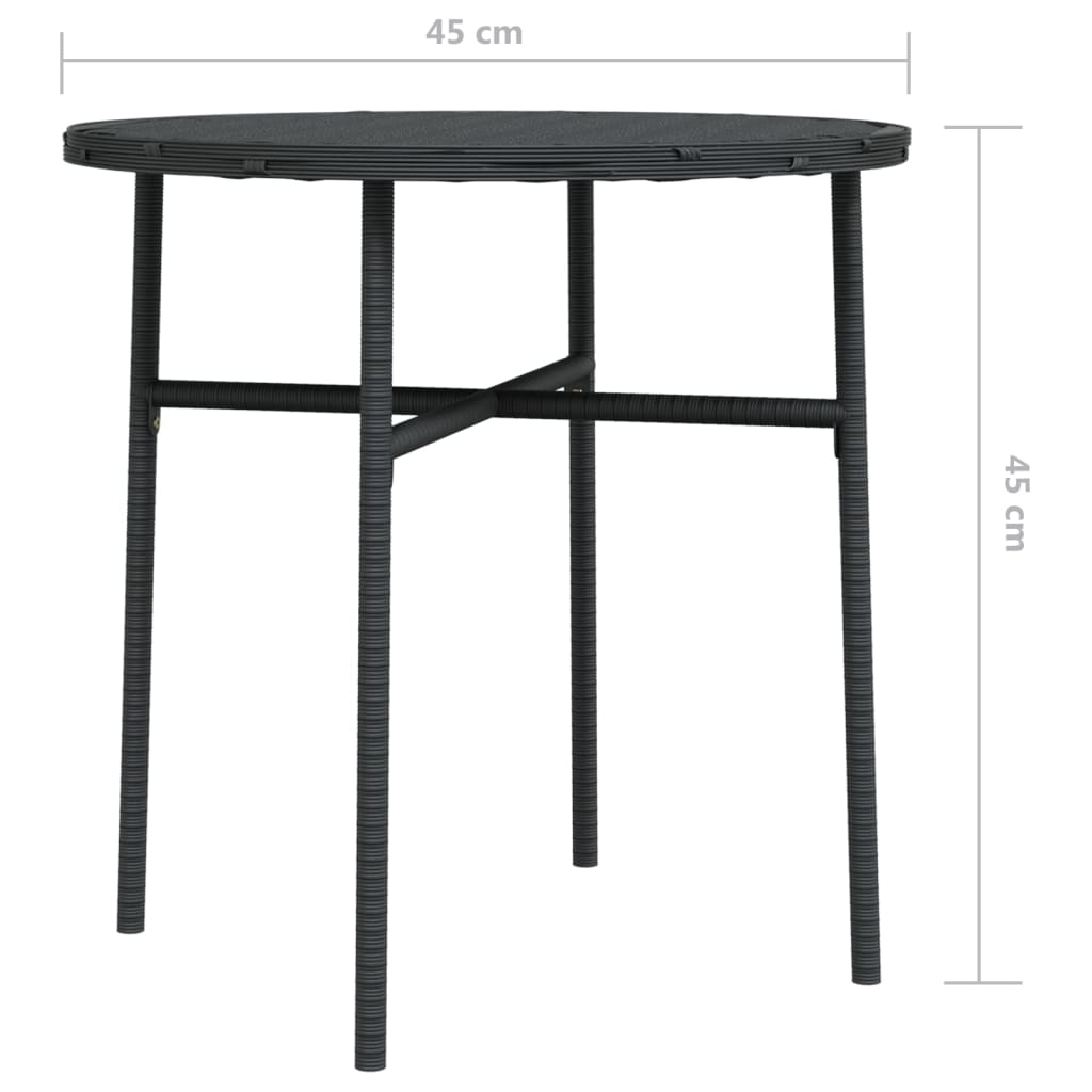 Musta teepöytä Nina 45cm (polyrottinki)