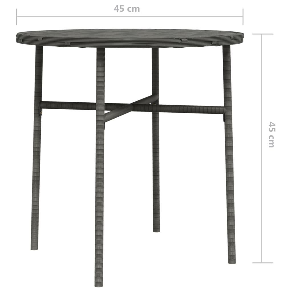Harmaa teepöytä Nina 45cm (polyrottinki)
