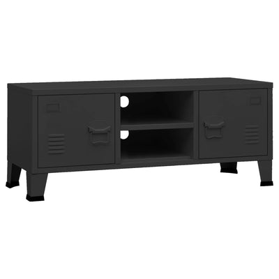 Teollinen TV-taso musta 105x35x42 cm metalli
