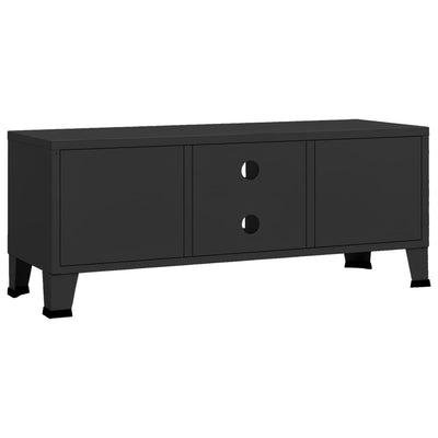 Teollinen TV-taso musta 105x35x42 cm metalli